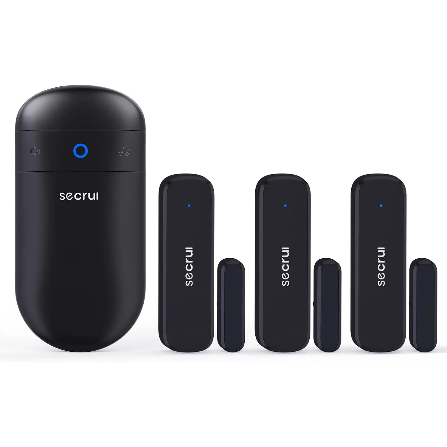 SECRUI Capsule Door Open Chime, black, 3 sensors + 1 receiver