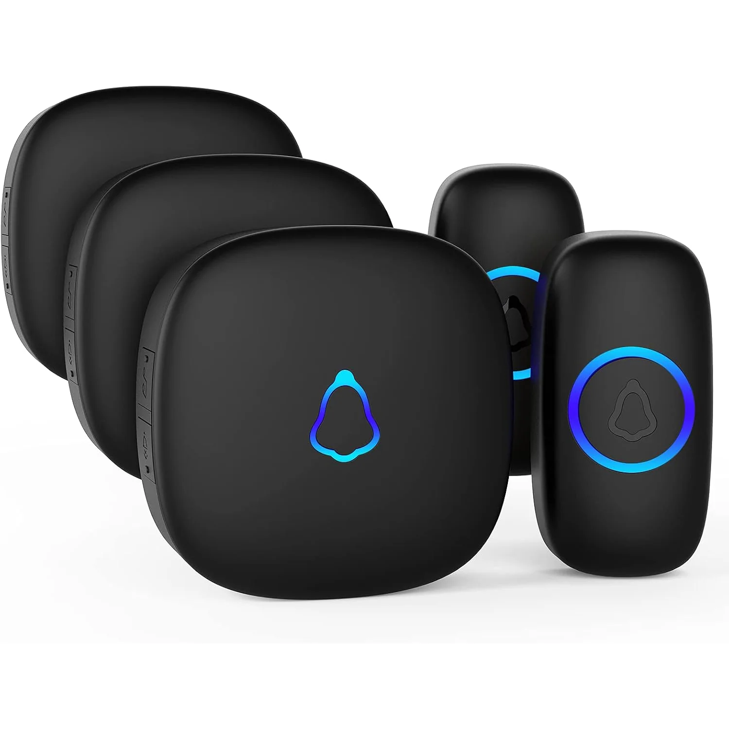 SECRUI M520 Doorbell Kit with 2 or 3 Receivers, black, 2 buttons + 3 receivers