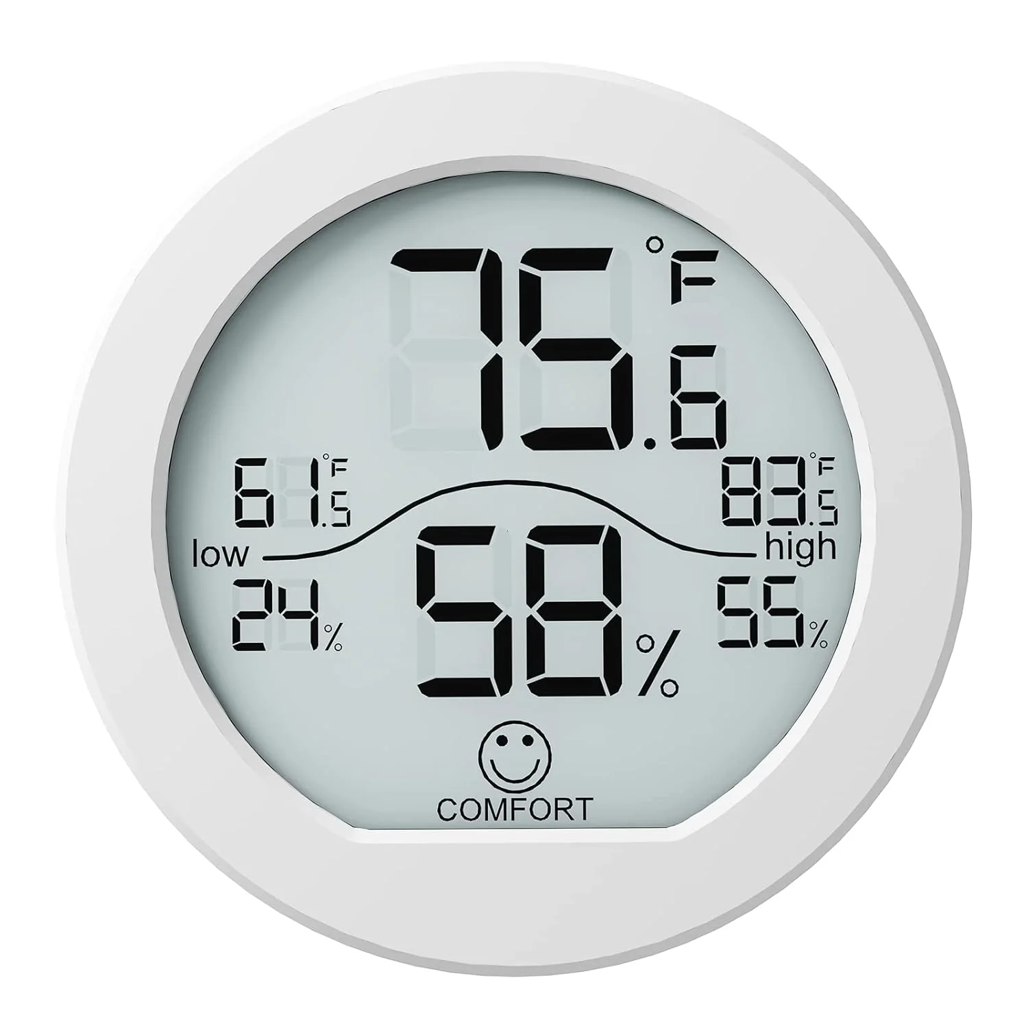 SECRUI KR-TH1 Room Thermometer and Hygrometer, white, 1-pack