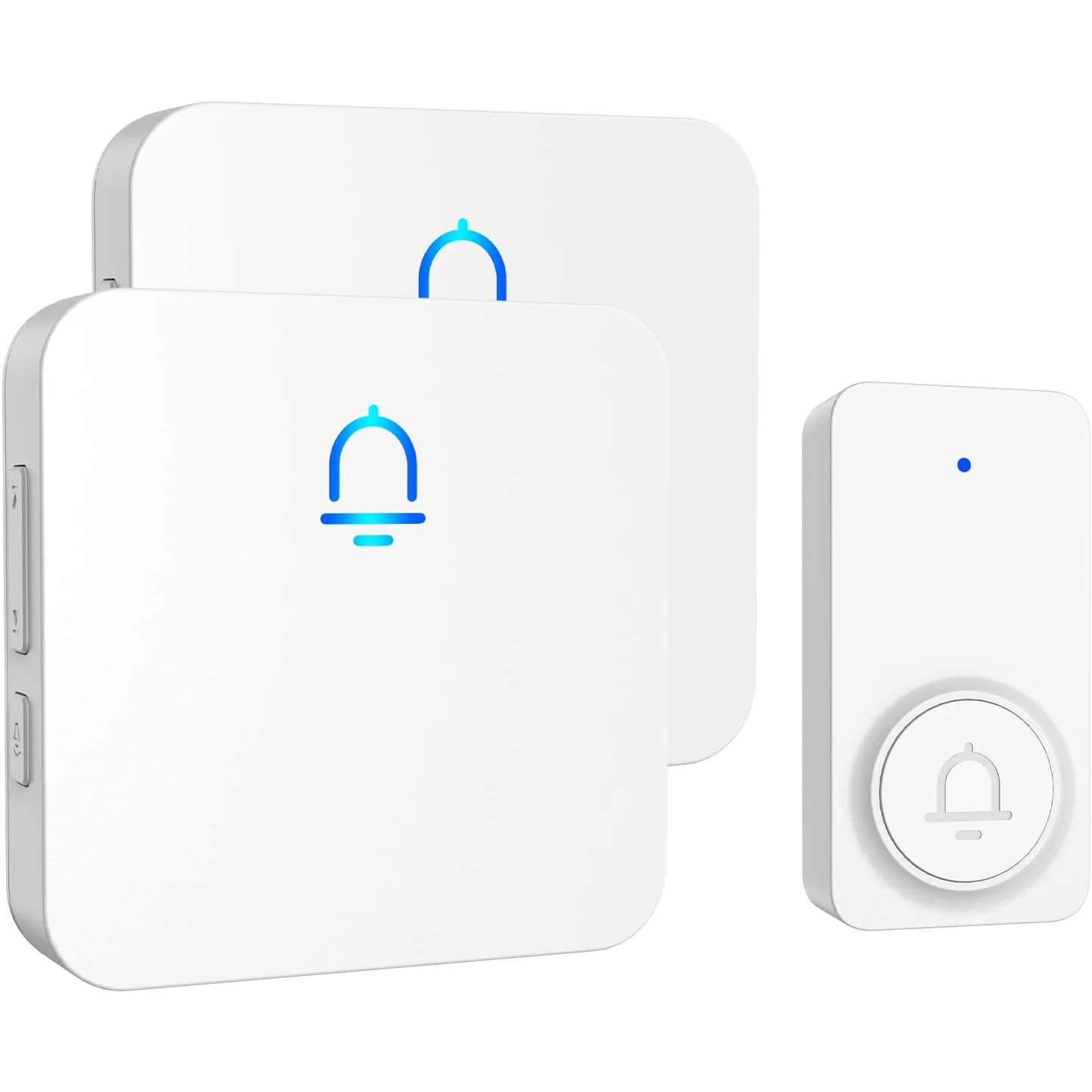 SECRUI Flat Panel Wireless Doorbell, white, 1 button + 2 receivers