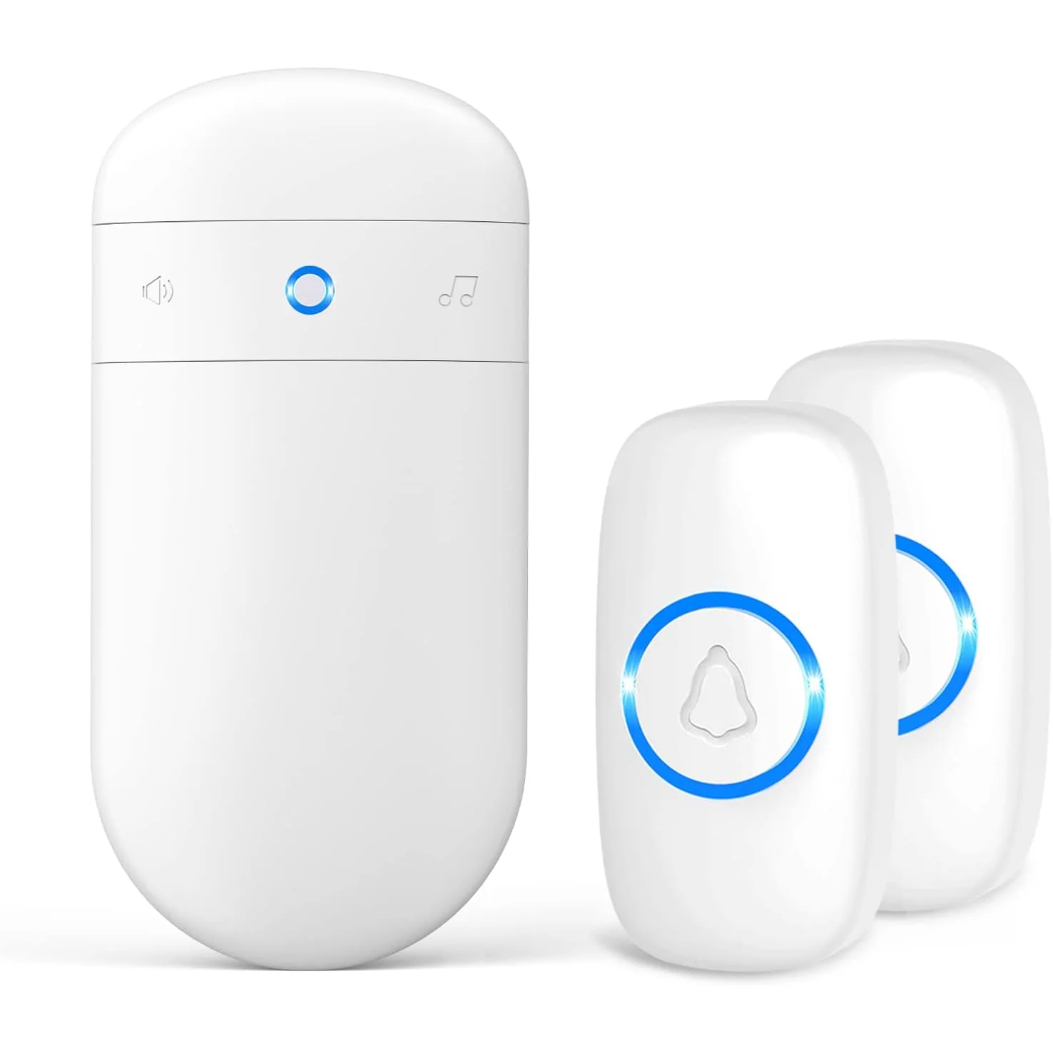 SECRUI Capsule Wireless Doorbell, white, 2 buttons + 1 receiver