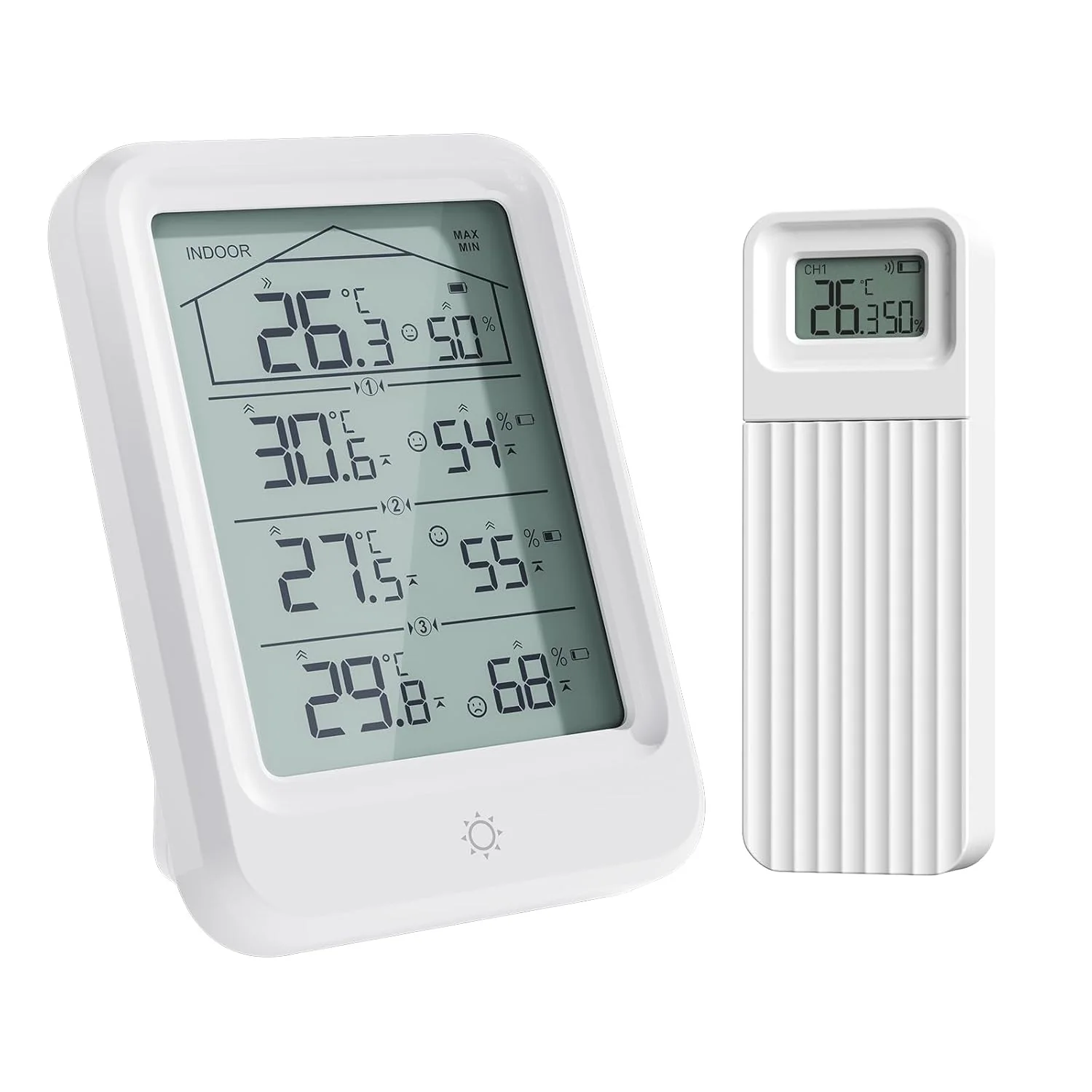 SECRUI Wireless Indoor Outdoor Thermometer, white, 1 sensor + 1 receiver