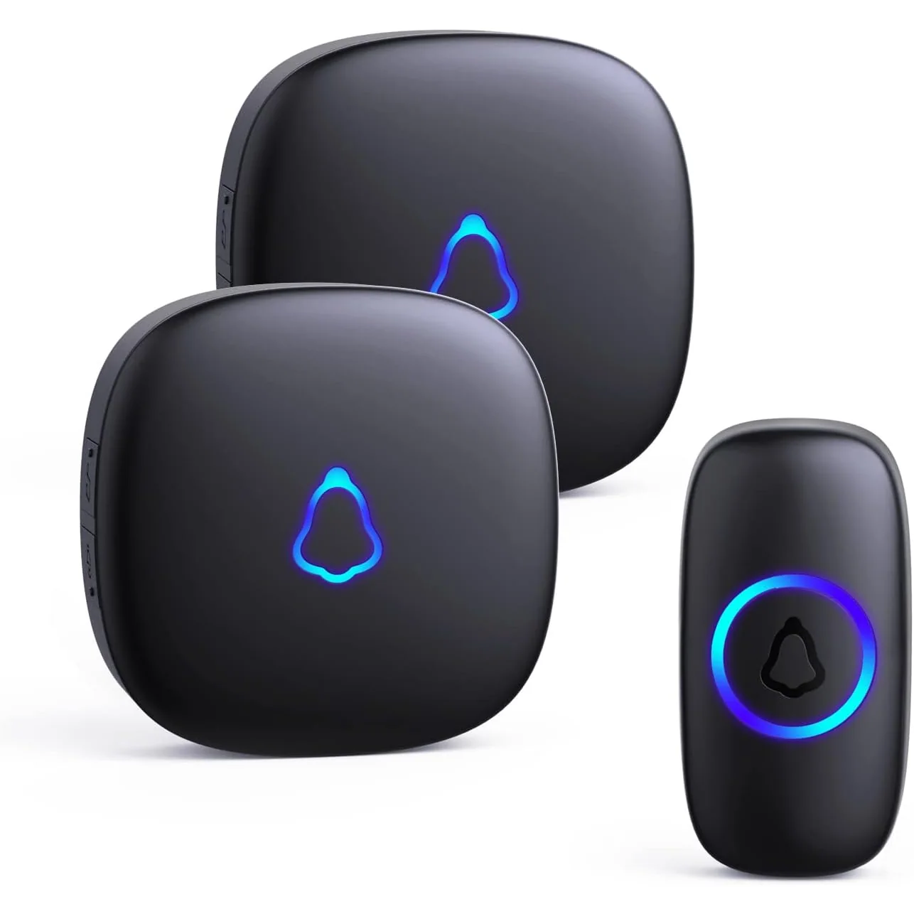 SECRUI M520 Doorbell Kit with 2 or 3 Receivers, black, 1 button + 2 receivers