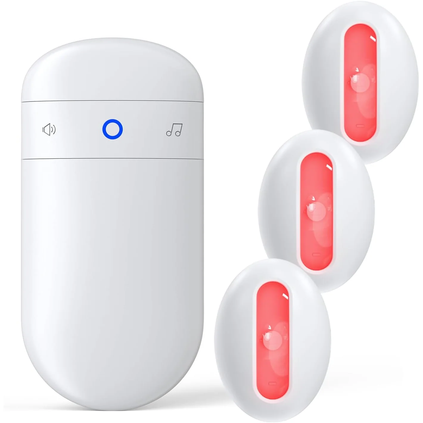 SECRUI Motion Sensor Chime, white, 3 sensors + 1 receiver