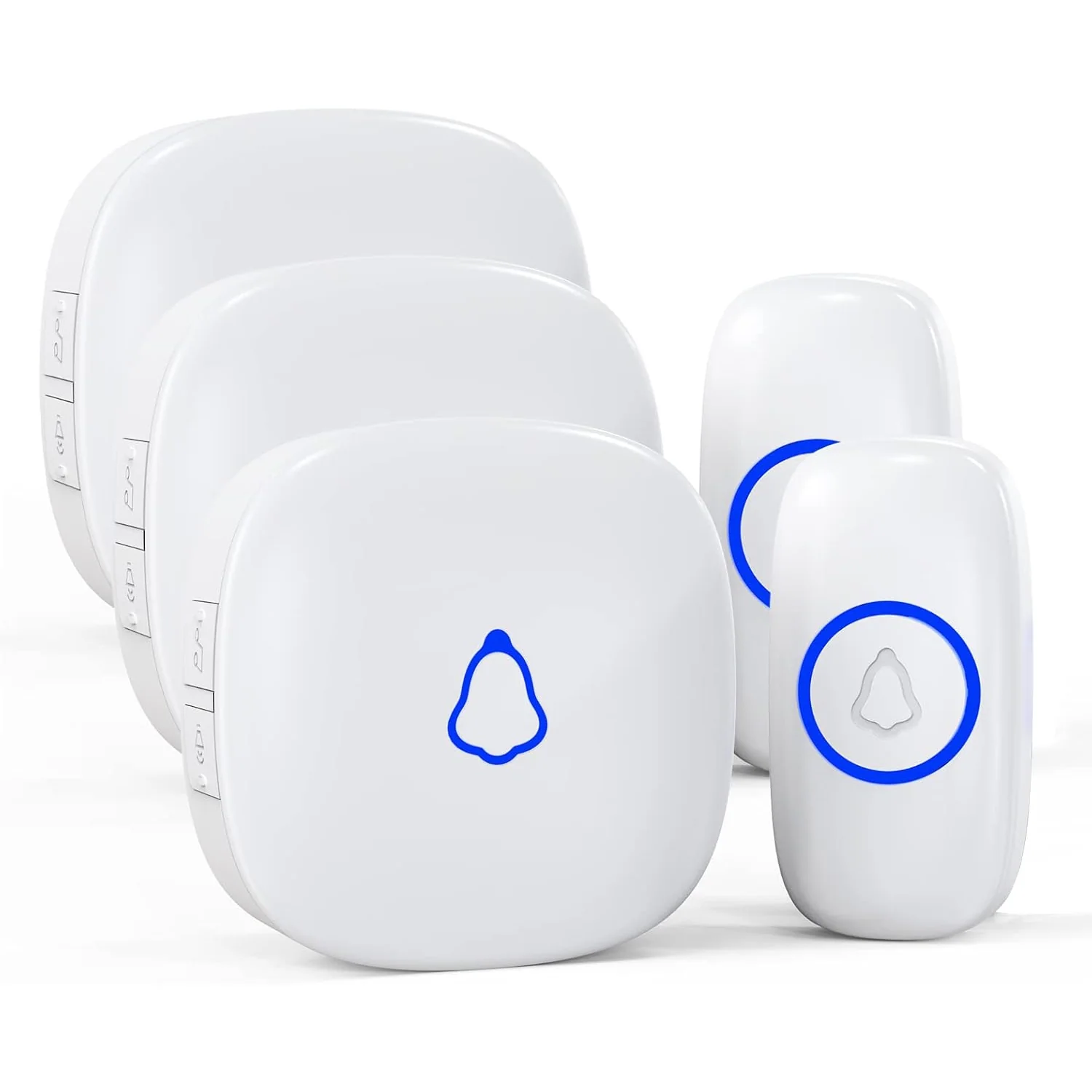 SECRUI M520 Doorbell Kit with 2 or 3 Receivers, white, 2 buttons + 3 receivers