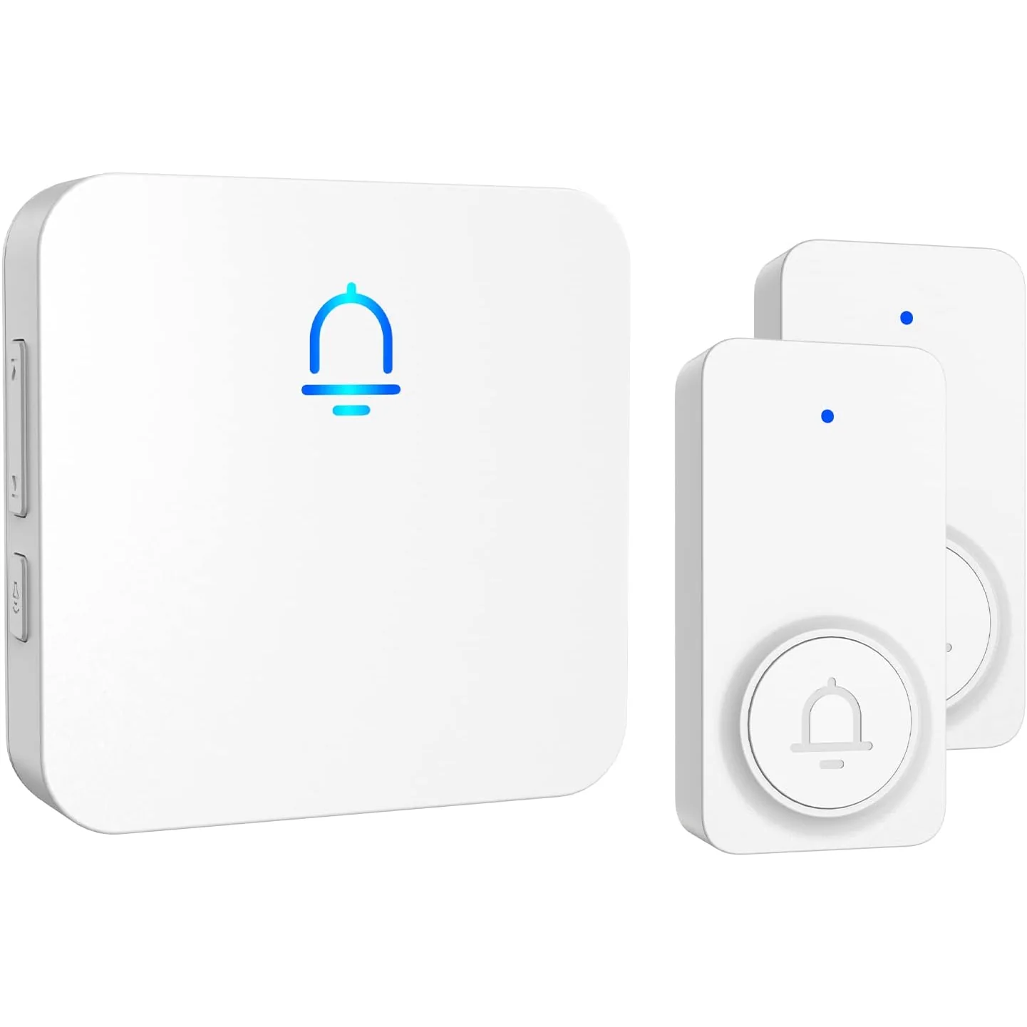 SECRUI Flat Panel Wireless Doorbell, white, 2 buttons + 1 receiver