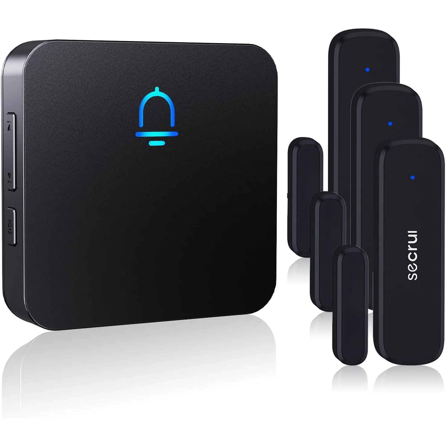 SECRUI Flat Panel Door Open Chime, black, 3 sensors + 1 receiver